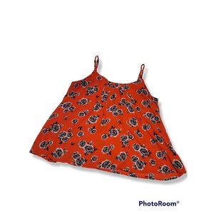 Torrid Orange/Gray Floral Georgette Criss Cross Cami - 2X